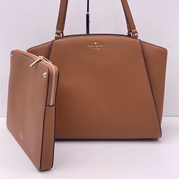Kate Spade Brim Laptop Tote Shoulder Bag Brown - Picture 1 of 12